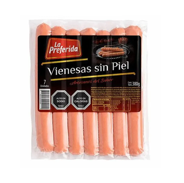 [761] Vienesa Sin Piel La Preferida 380 Gr