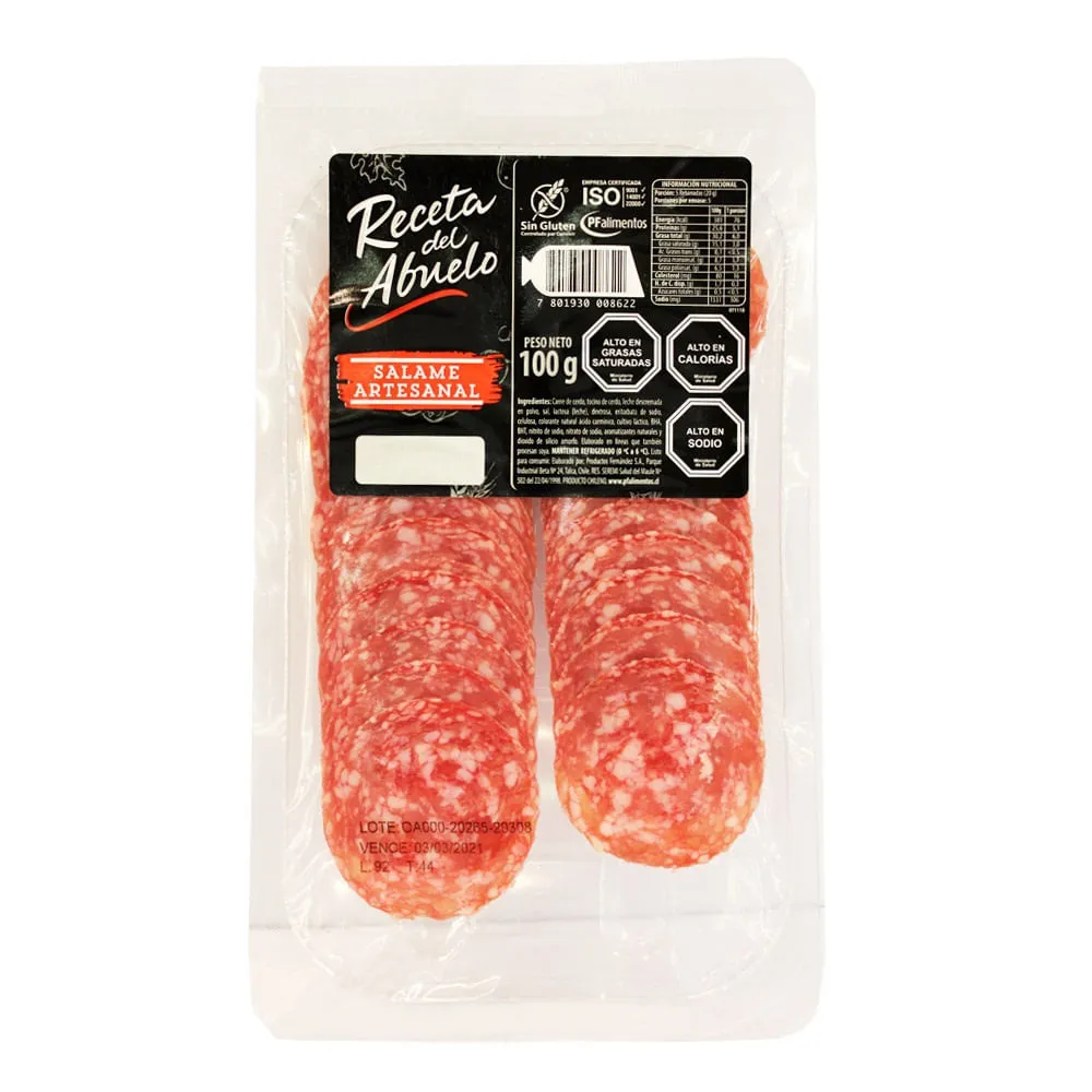 Salame Receta Del Abuelo Lam. 100G