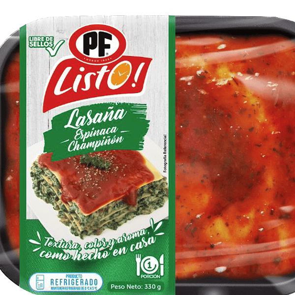 Lasaña Espinaca Champi Pf 350 G