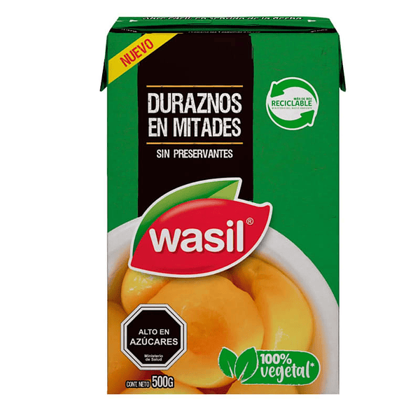 [1829] Duraznos Mitades Wasil 500 Gr